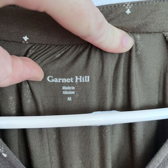 Garnet Hill Poet Knit‎ Midi Dress Medium Brown Olive Soft Knit Stretch Bohemian - Picture 7 of 16